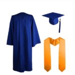 Graduation gown set with cap, tassel and stole for high school and college graduates