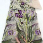 Hand Beaded lace fabric $120